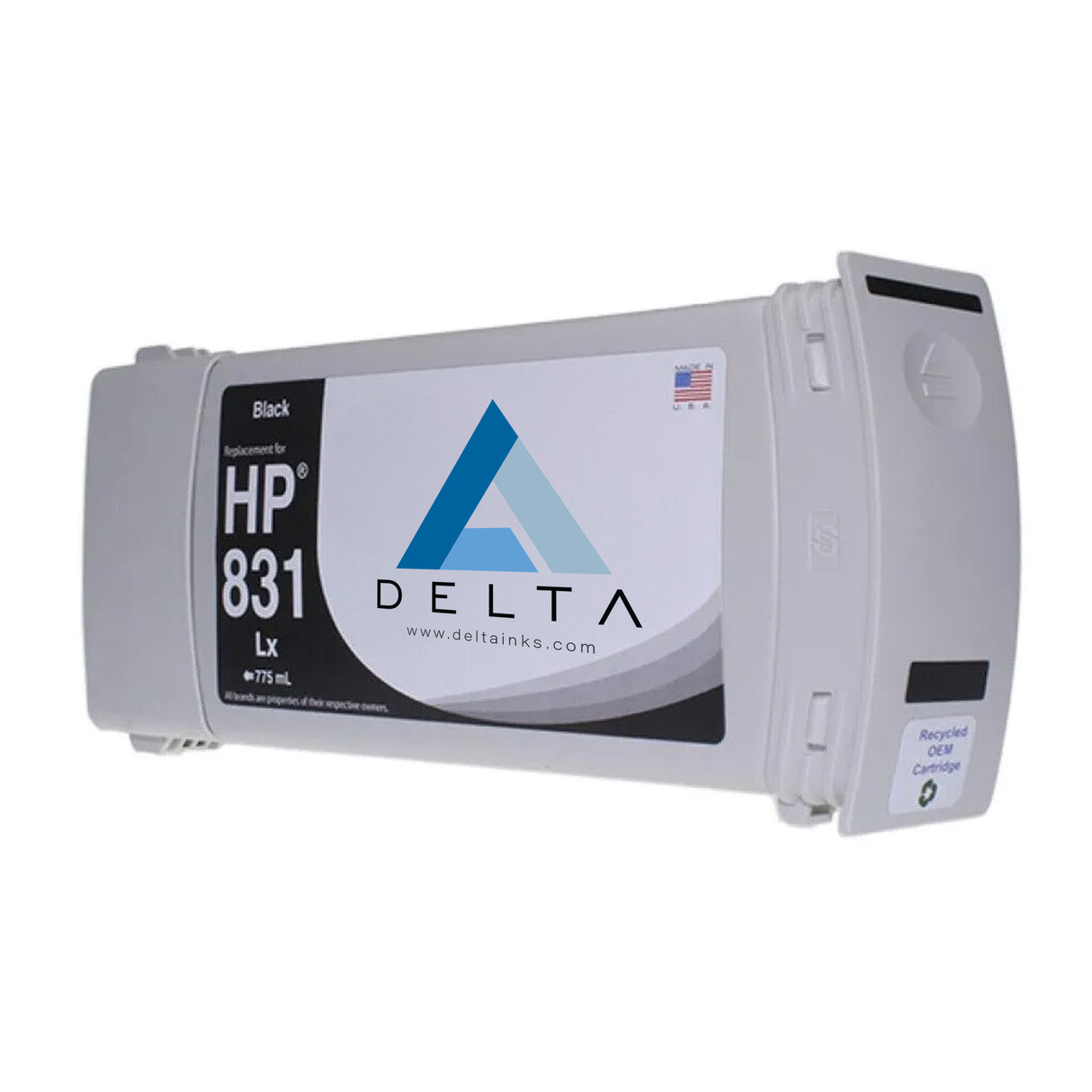 Delta Inks Replacement Cartridge for HP831 Latex 775 ml - Black