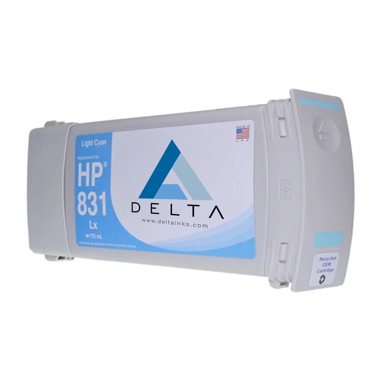 Delta Inks Replacement Cartridge for HP831 Latex 775 ml - Lt. Cyan