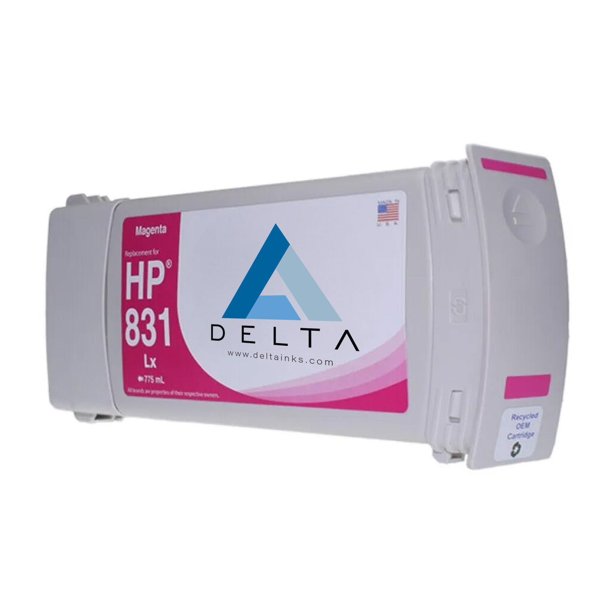 Delta Inks Replacement Cartridge for HP831 Latex 775 ml - Magenta