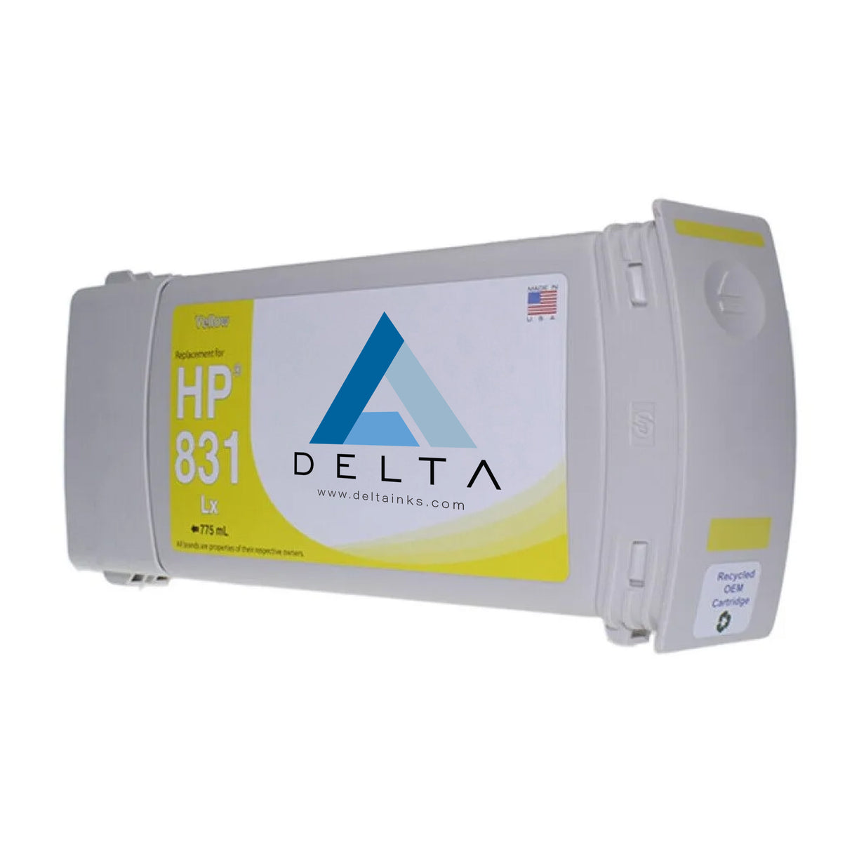 Delta Inks Replacement Cartridge for HP831 Latex 775 ml - Yellow