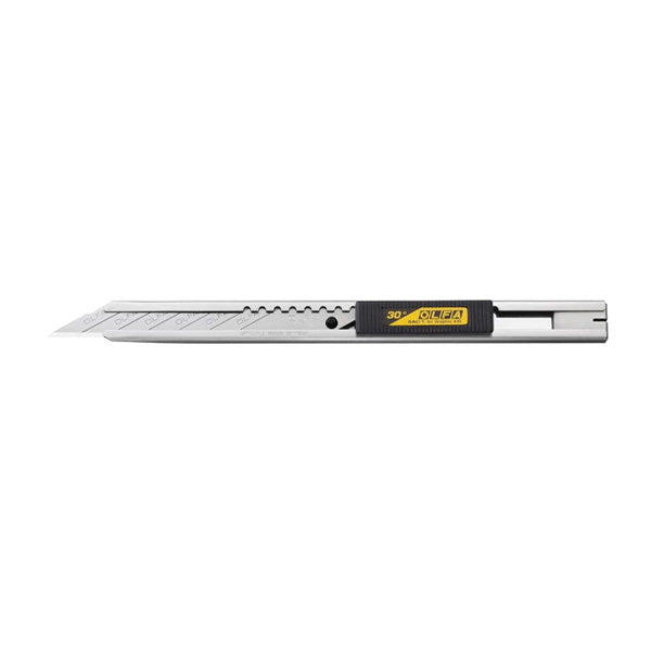 Olfa SAC-1 Stainless-Steel Graphics Knife with 30-Degree Precision Blade 9mm