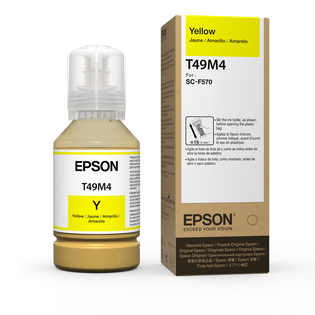 Epson T49M UltraChrome Dye-Sublimation Ink – Yellow (140ml) for Epson F-Series Printers